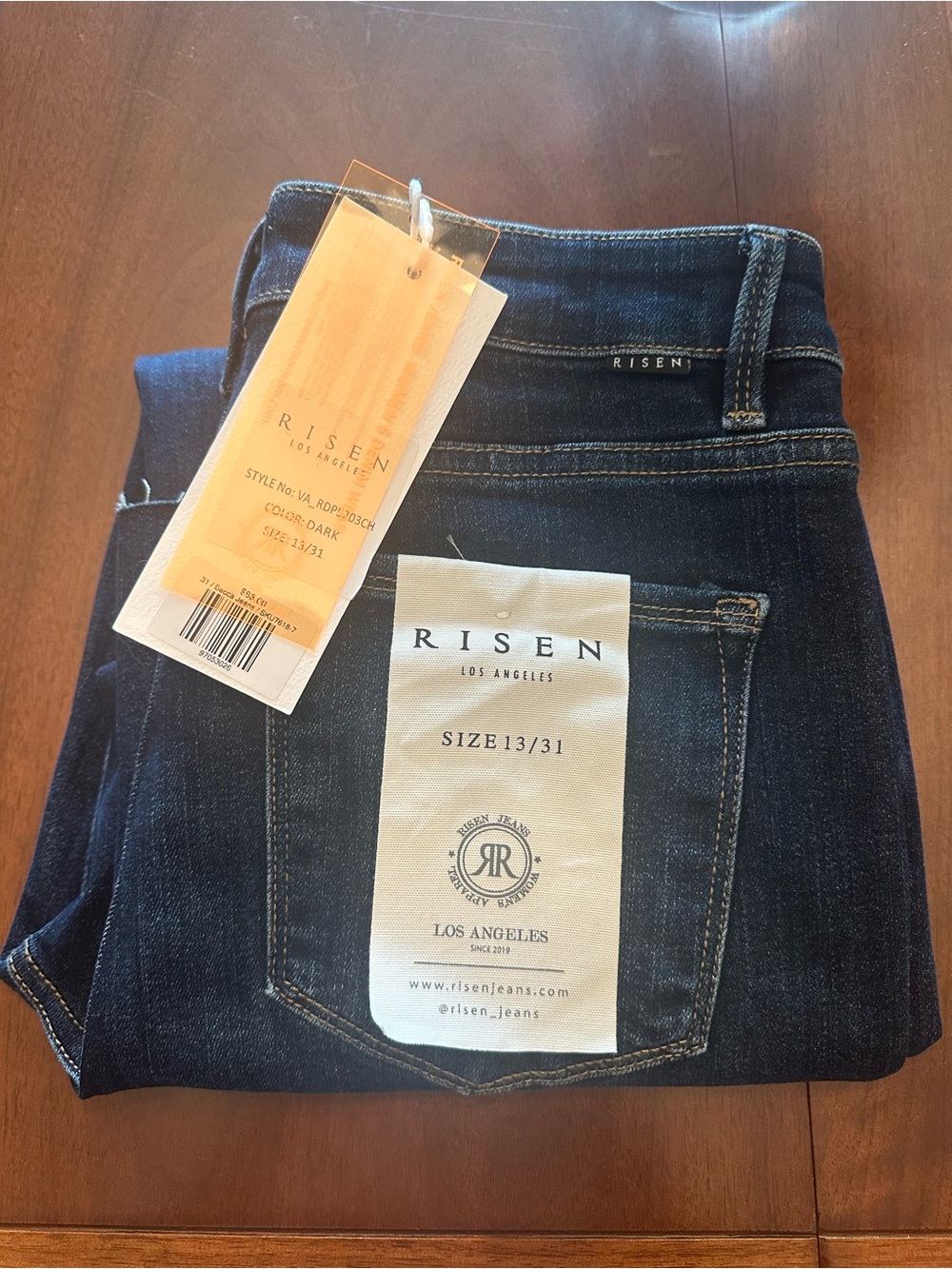 Risen raw cuff jeans